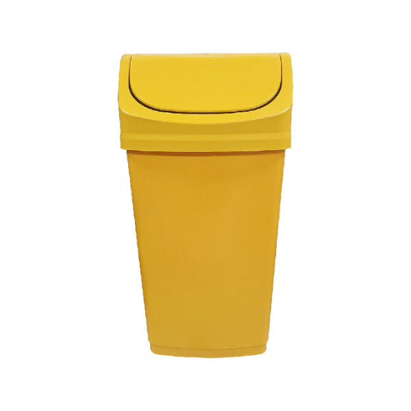Lixeira 50L Quadrada Tampa Basculante Bolivar Cor:Amarelo