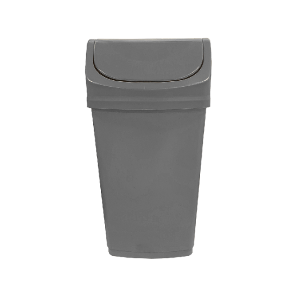 Lixeira 50L Quadrada Tampa Basculante Bolivar Cor:Cinza