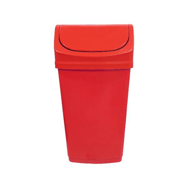 Lixeira 50L Quadrada Tampa Basculante Bolivar Cor:Vermelho