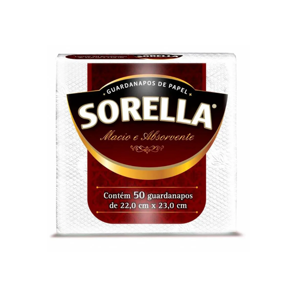 Guardanapo 30X30 Folha Simples Pacote Com 50 Sorella