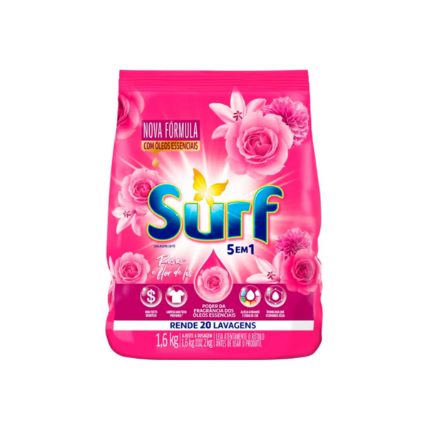 Sabão em Pó 1.6KG Rosas e Flor de Lis Surf